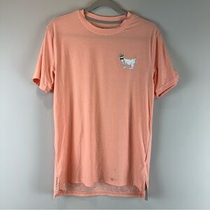 GOAT USA Orange Short Sleeve Semi Sheer Short Sleeve Tee Shirt Size Small